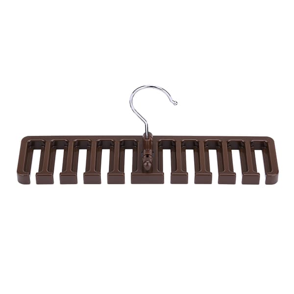 10-spors slipsbelte skjerfholder Robust plast skap garderobe plassbesparende brun