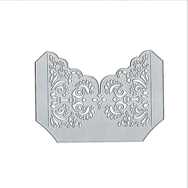 Scrapbooking Spetsficka Skärformar - DIY Metallmallar för Prägling Pappershantverk, Album Dekoration - 144x103mm