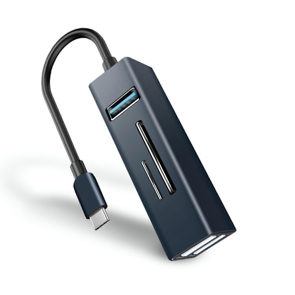 1x3.0+2x2.0 Usb Hub Med Tf Sd-kortplats 5 Portar Förlängd Kabel Splitter Adapter