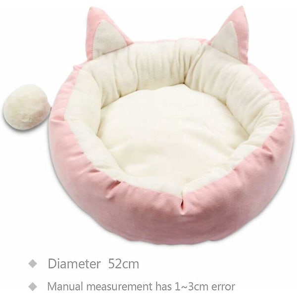 Kattesenge Katteseng Vaskbar Kattepude Kæledyr Killingesenge Diameter 47cm Pink Hvid,