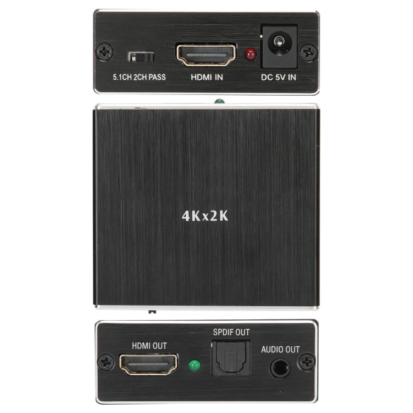 4K X 2K Audio Extractor för HDMI SPDIF 3,5 mm Stereo Audio Extractor Converter Audio Splitter