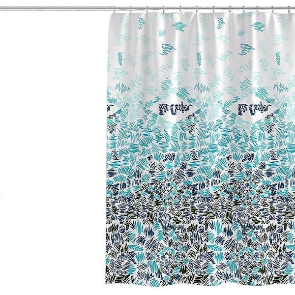 180 x 200 cm Hurtigtørrende bruseforhæng med 12 kroge, Bruseforhæng Vandtæt Polyesterstof Maskinvaskbar, Badeværelsesgardiner