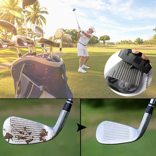 3 i 1 Golfs Club Brush Golfs Clean Tool Fleksibel bærbar med nøglering Golfs Club Cleaner