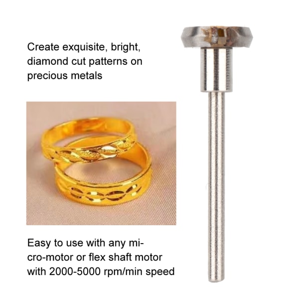 Diamantkuttet svinghjulskaft Smykkeskjærende graveringstilbehør (125 grader)