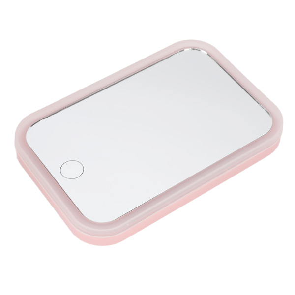 Opplyst sminkespeil Rosa LED Touch Control Firkantet speil Skrivebordsutfylling Justerbar lysstyrke Rotativt sminkespeil