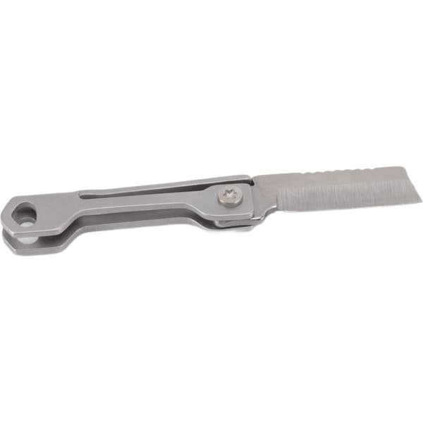 Mini sammenleggbar kokkelomme kniv i rustfritt stål med nøkkelring og boksåpner