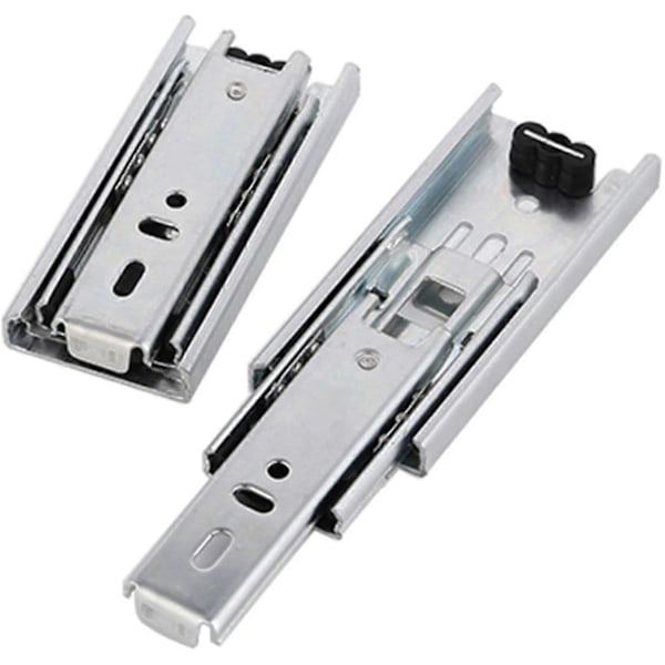 2-pack 37,5 cm Mini Lådskenor, Fullt Utdragbara Kullagerskenor, Sidomonterade, Ultratysta