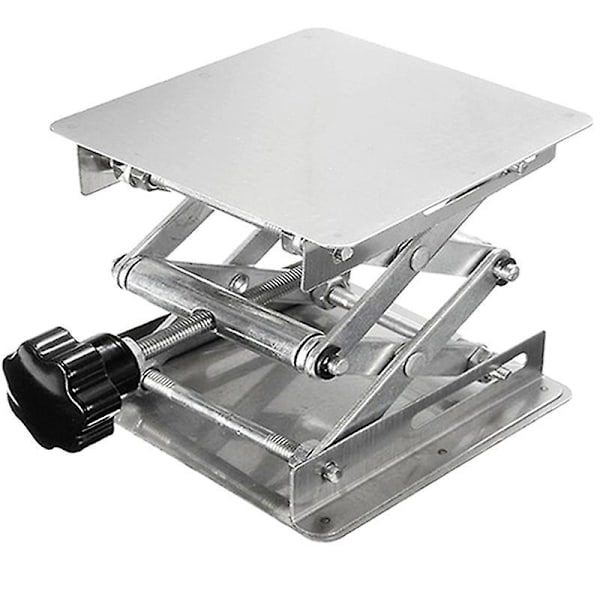Høydejusterbart saksløftebord i rustfritt stål 150x150mm, justerbar høyde 75mm til 260mm, 10kg kapasitet