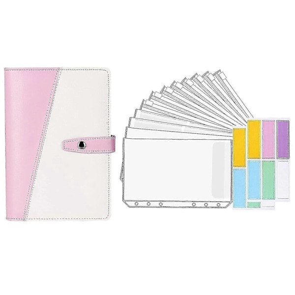 Budget Planner Kontant Binder Kuvert Zekai Pink hvid-14 stk
