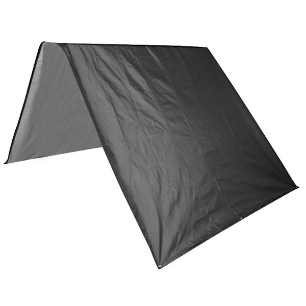 190T Polyester Taffeta Solskærm Markise Baldakin til Udendørs Have Gårdhave Terrasse 132x226cmSort