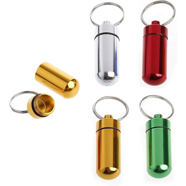 Bærbar minipilleflaske - 4 farver, 4 stk - Vandtæt og lækagetæt