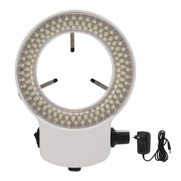 144 LED-ringlys justerbar lampe for stereomikroskop industrielt kamera EU-plugg 100~240V