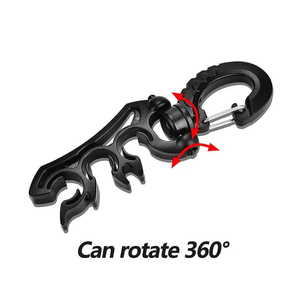 Keep Diving Dykning Undervands Plast Dobbelt BCD Slangeholder Med Klips Spænde Krog Black