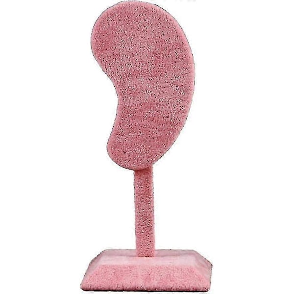 Mode Öronformad Örhängesdisplay Mikrofiber Örhängeshållare Öronklämma Stiftörhänge Displayställ Rosa