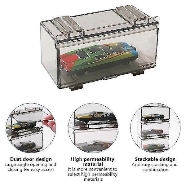 10 stk. Klar Akryl Display Case til Bilform, Hjul Bilmodel Display Case Skala Hjul Display Case A
