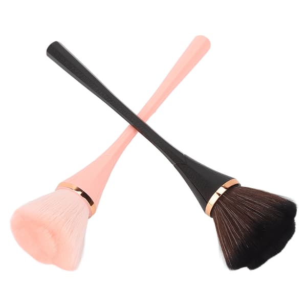 2 stk. make-up børstesæt, præcis farvelægning, udtoning, 3D, bløde, rige, slanke børster, løs pudder, blush, stor make-up børste