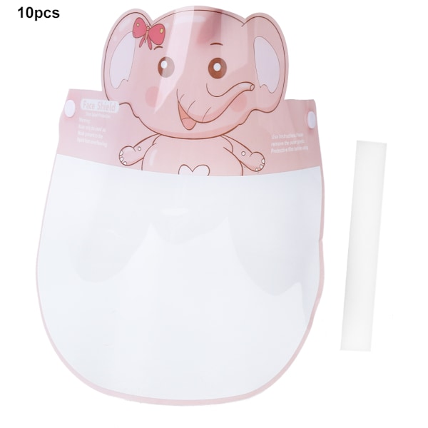 10Pcs Children Outdoor Daily Protection Face Cover Cartoon Full Face Covering Anti-Saliva CoverElephant