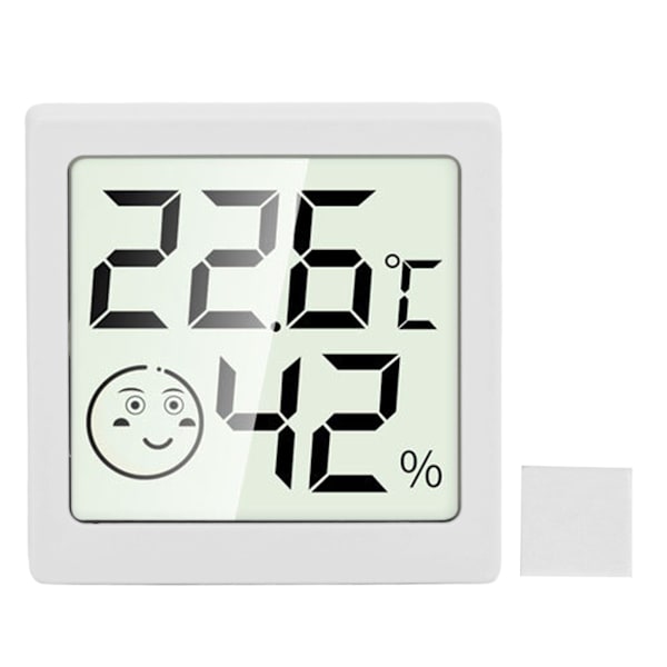 Rumstermometer och hygrometer för hushåll, hög noggrannhet, minidigital termometer, hygrometer, vit
