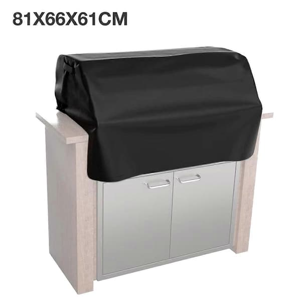 Waterproof Windproof Grill Covers for Built-in Grill Top Black