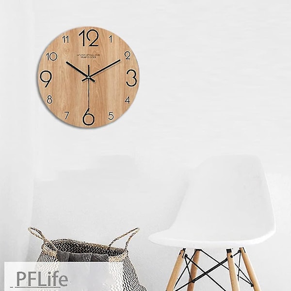 Moderne Lydløs Vægur, 12 Tommer, Ingen Tikkende Lyd, Elegant Design