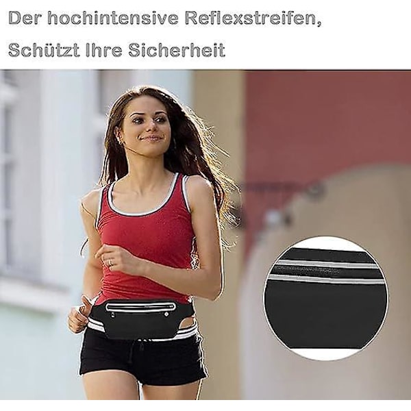 Röd ros unisex midjeväska - Svart, One Size
