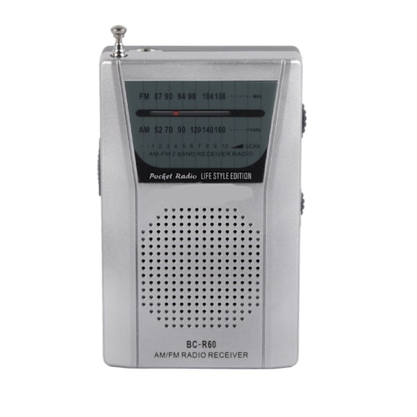 Mini AM FM-radio Manuell drift Justering Minnefunksjon Digital radiomottaker (BCR60 (2 stk AA-batterier))