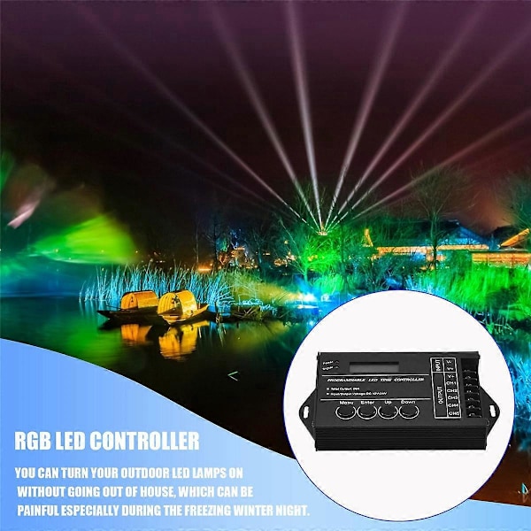 Programmerbar RGB LED Controller DC12V-24V 5 Kanal LED Timing lysdæmper