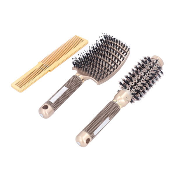 3st hårborste set Hemma frisörsalong Rund borste Böjd ventilborste Clipper Skärkam Styling Tool