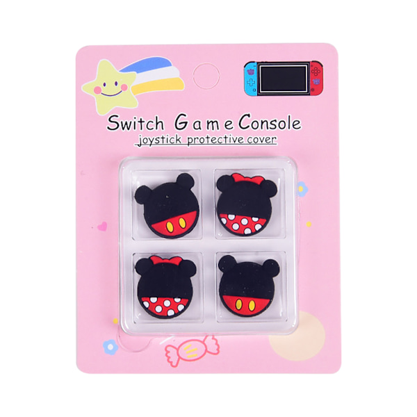 Silikon-joystickskydd Söt tecknad ergonomisk reptålig spel tumgreppsskydd för Switch Miqi och Mini 4 st