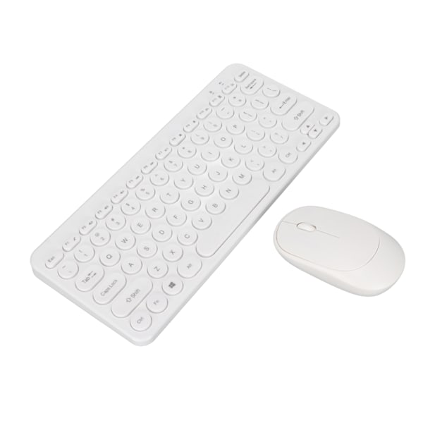 Tangentbord Mus Combo 2.4G trådlösa runda knappsatser Ergonomisk design Tyst mus USB mottagare Tangentbord och mus vit