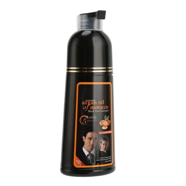 400 ml hårfarveshampoo langtidsholdbar nærende sort farve grå hårfarvningsshampoo
