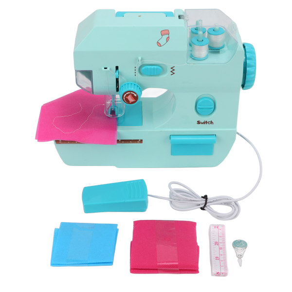 Bærbar symaskine mini symaskine med pedalkontakt til begyndere børn fra 3 år og derover