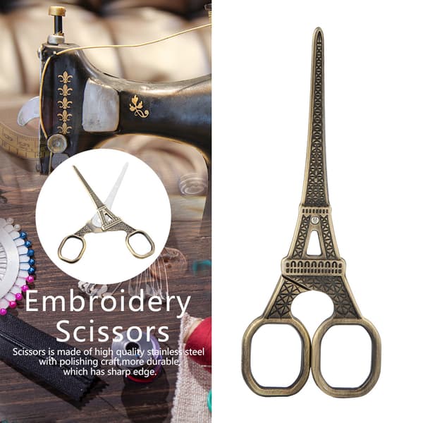DIY Moteformet Eiffeltårn Form Sy Saks Kunstverk Kommode Broderi Verktøy Saks (bronse)