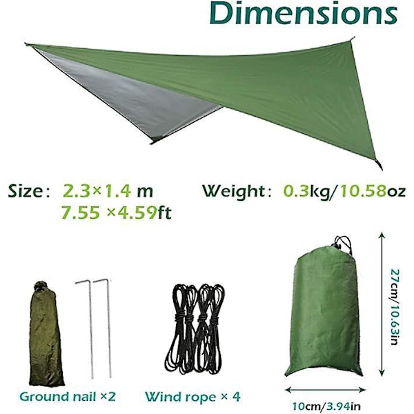 Vandtæt lærredstelt camouflage rejse shelter 230*210cm