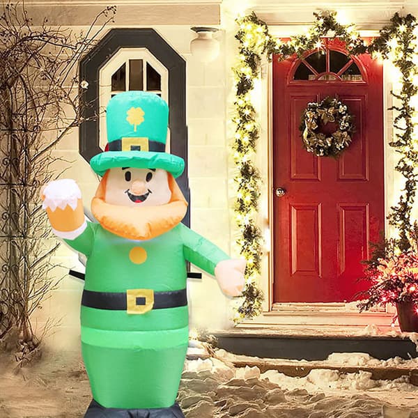 Oppustelig St. Patrick-dukke til havepynt indendørs og udendørs temafestdekoration
