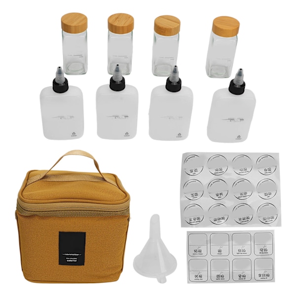Camping kryddflaska kit utomhus picknick kryddbehållare förseglad krydda krydda dispenser Khaki