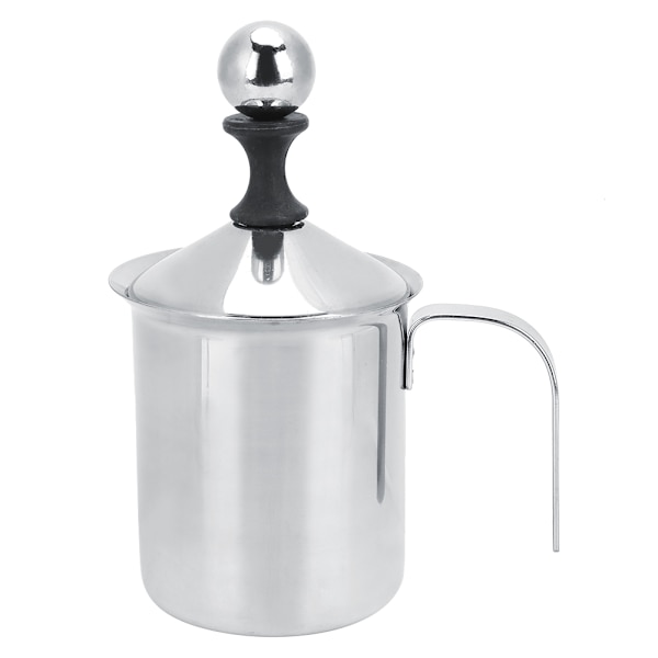 400 ml mælkeskummer i rustfrit stål med dobbelt net til kaffe og latte