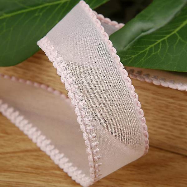 5 Rullaa Läpinäkyvää Kevyttä Chiffon-Satiininauhaa Pakkaamiseen ja Koristeluun Ystävänpäiväksi, Hääjuhliin, Syntymäpäiville, Kimppuihin ja Seppeleisiin 10 Jaardia