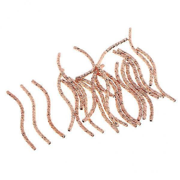 7 x 20 st Tvinnade Nudeltuber Böjda Smyckesfynd Roséguld 1,3 x 30 mm