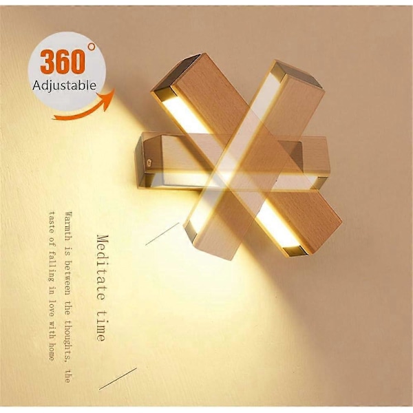 LED Vegglampe 360 Roterbar Innendørs Vegglampe 21 x 4 x 4.5 cm 4 W Varmhvit Svart Base