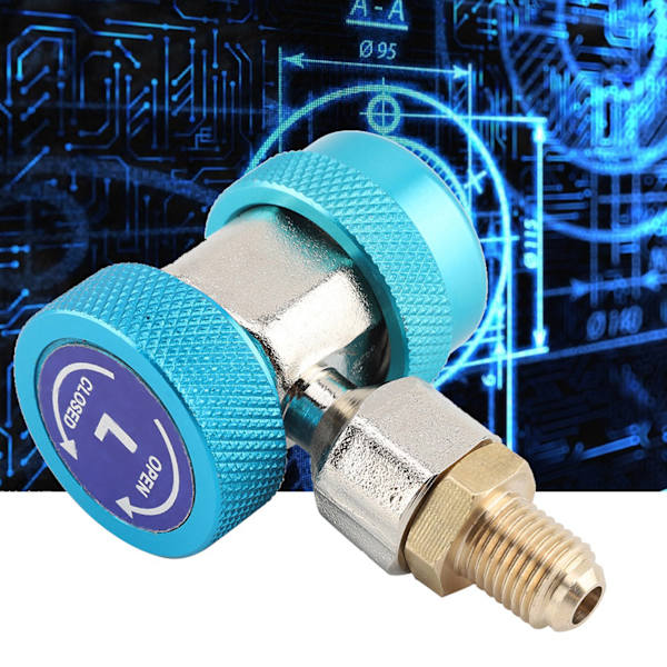 R134A/C Lav Høj Quick Connector Aircondition koblingsadapter Udtræksventilkerne (blå)