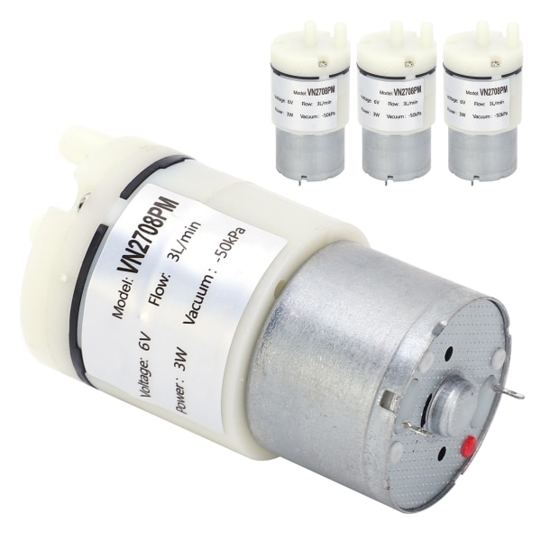 3 stk mikromembranpumpe minivakuumvannluftmotor for fisketank DC 6V (VN2708PM）