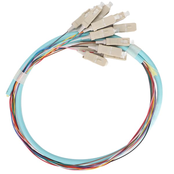 Fiberoptisk kabel 12 tråder Keramisk hylse Lavt innsettingstap Multimode optisk fiber patchkabel for instrumentering