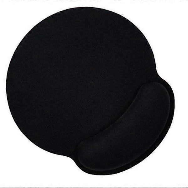 Ergonomisk musmatta med gelkudde 25,5 x 23 cm, musmatta med handledsstöd för dator/PC, handledsavlastning, förebyggande av tendinit, sömlösa kanter,