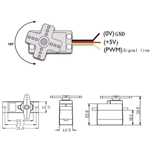 10 kpl SG90 mikroservomoottori RC-robotti lentokoneveneeseen