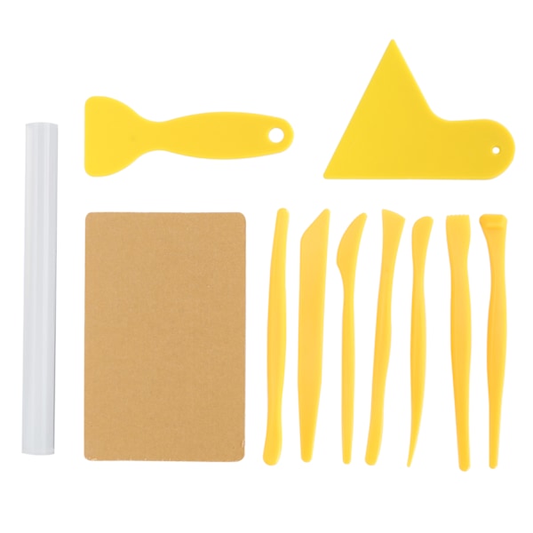 11 stk. lerredskaber Akryl Mud Stick Rubbing Clay Board Carving Scraper Craft Tools til børn