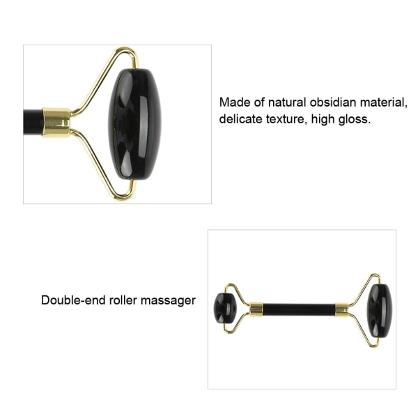2 stk sæt Natural Obsidian Double end Roller Massage & Scraping Board Kit Massage Gaveværktøj