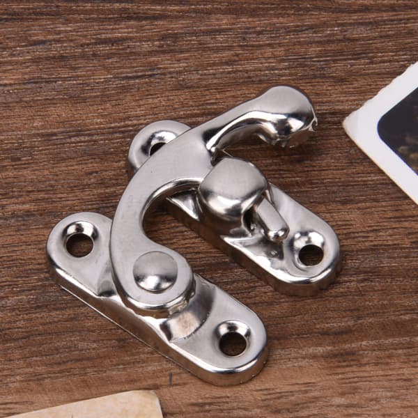 30 st Haspel Retro Stil Järn Låshaspel för Smyckespresentaskar 3,2 x 2,8 cm Silver Höger Låshaspel