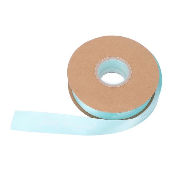 Satinband 2,5 cm brett 45 yards för DIY presentförpackning blommor bröllopsfest dekoration håraccessoarer blå