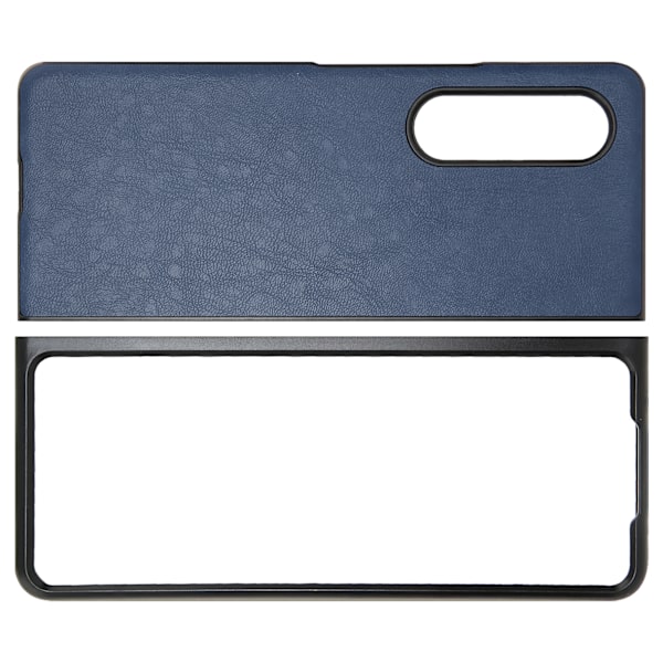 Fodral i konstläder för Galaxy Z Fold 3, reptåligt, vikbart skärmskydd, blått
